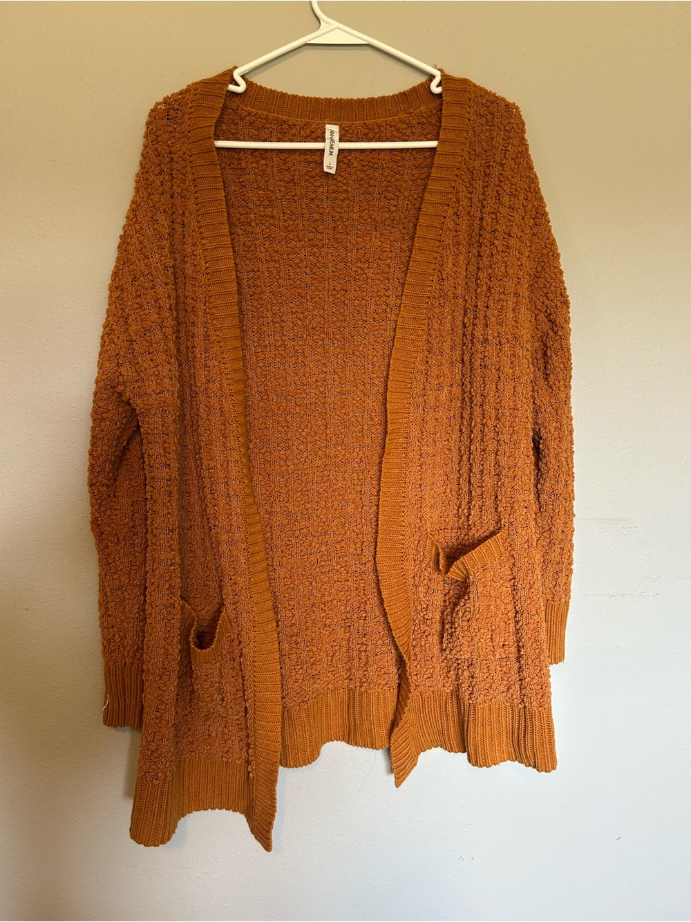 Zenana Outfitters popcorn Cardigan Sweater - Rust Orange